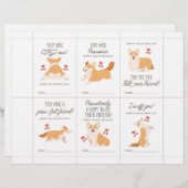 Corgi Valentine Cards for Kids Briefhoofd (Voorkant / Achterkant)
