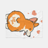 Corgi Valentines Day Gift Dog Lover Heart Fleece Deken (Voorkant (Horizontaal))