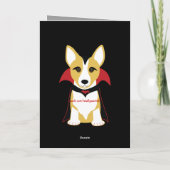 Corgi Vampire Halloween Kaart (Achterkant)