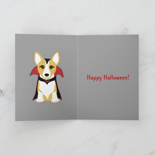 Corgi Vampire Halloween Kaart (Binnen)
