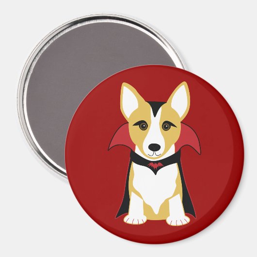 Corgi Vampire Halloween Magnet (Voorkant / Achterkant)