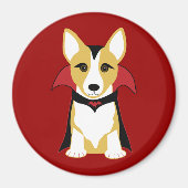 Corgi Vampire Halloween Magnet (Voorkant)