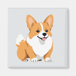 Corgi Vector Art Animal Modern Urban Graphic Huisd Magneet