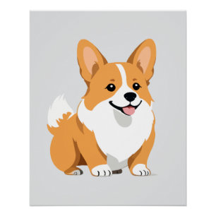 Corgi Vector Art Animal Modern Urban Graphic Huisd Perfect Poster
