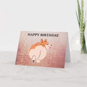 CORGI VERJAARDAG KAART. Bewerkbare tekst. Kaart