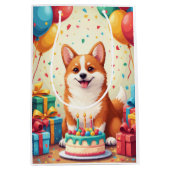 Corgi Verjaardagsfeest Medium Cadeauzakje (Voorkant)