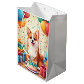 Corgi Verjaardagsfeest Medium Cadeauzakje (Achterkant Gekanteld)