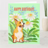 Corgi verjaardagskaart kaart (Voorkant)