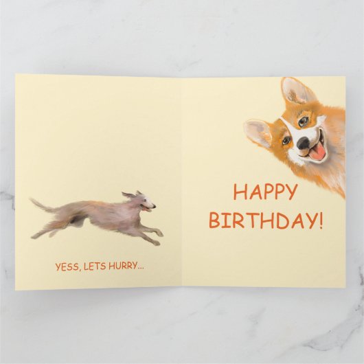 Corgi verjaardagskaart kaart (Binnen)