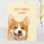Corgi verjaardagskaart kaart (Gele Bloem)
