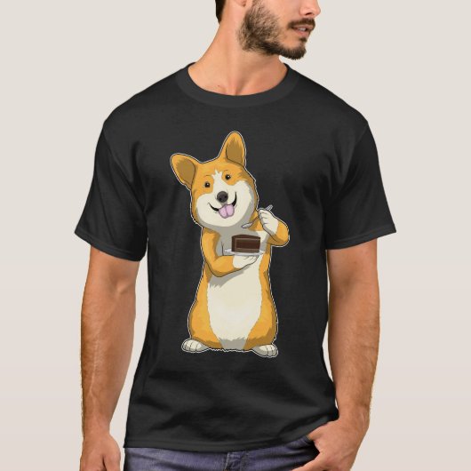 Corgi verjaardagstaart t-shirt (Voorkant)