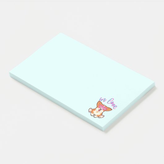 Corgi verliefd post-it® notes (Schuin)