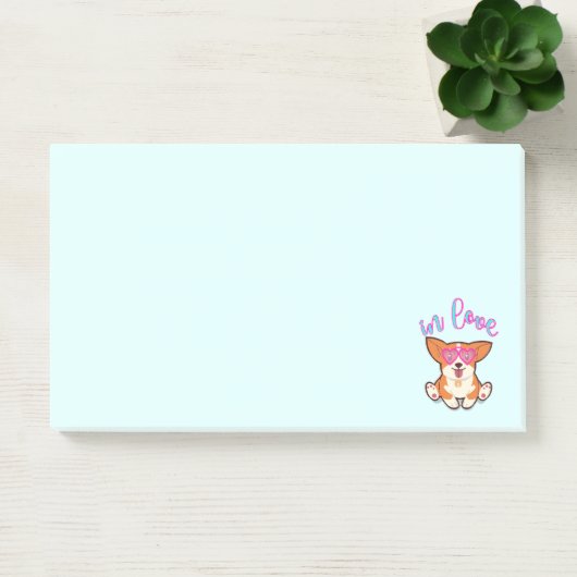 Corgi verliefd post-it® notes (Kantoor)
