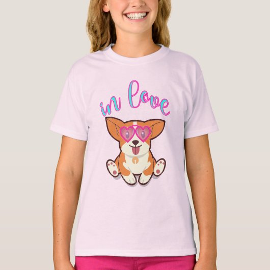 Corgi verliefd t-shirt (Voorkant)