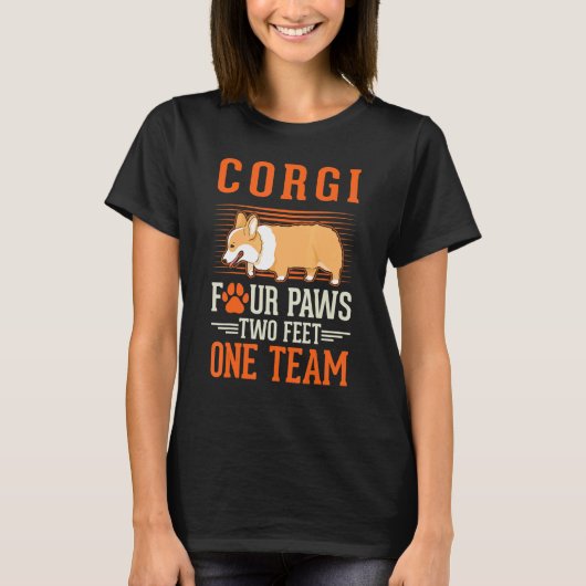 Corgi vier poten, één team Corgi T-shirt (Voorkant)
