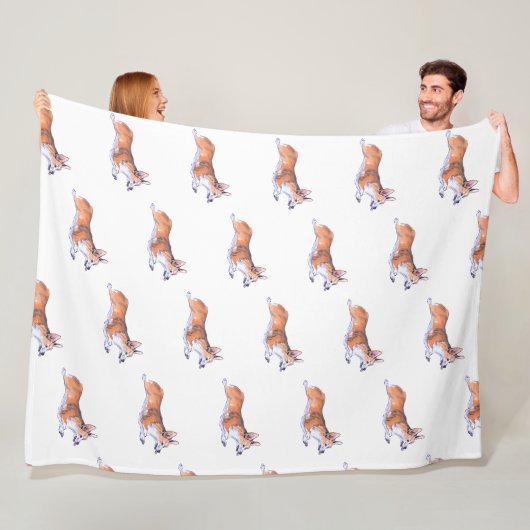 Corgi vluchtsumie patroon 2 fleece deken (In situ)