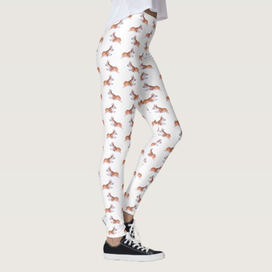Corgi vluchtsumie-patroon leggings (Rechts)