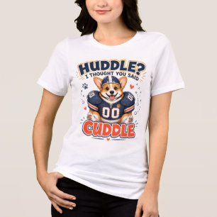 Corgi Voetbal Huddle Knuffel Cartoon Tri-Blend Shirt
