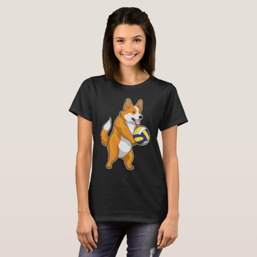 Corgi Volleyball T-shirt (Voorkant volledig)