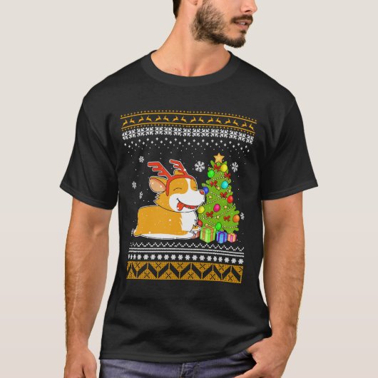 Corgi voor kerstkerstcadeau voor honden t-shirt (Voorkant)