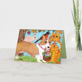 Corgi & Vrienden met de VolksKunst Pasen van de Feestdagen Kaart