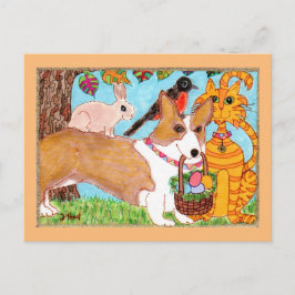Corgi & Vrienden met de VolksKunst Pasen van de Feestdagenkaart