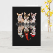 corgi vrolijk kerstfeest grappige verkleed hond kaart (Gele Bloem)