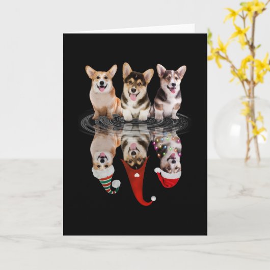 corgi vrolijk kerstfeest grappige vermomming hond kaart (Gele Bloem)