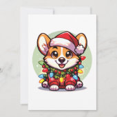 Corgi Vrolijk Kerstfeest Winter Dieren Schattige C Feestdagenkaart (Voorkant)