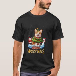 Corgi Vrolijke Kerstboom Lichten Hond X Mas Honden T-shirt