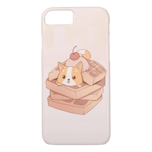 Corgi waffle hoesje 8/7 (Achterkant)