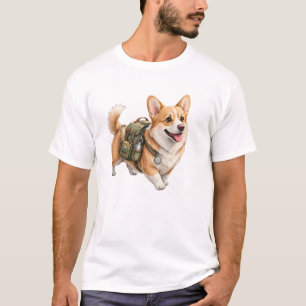 Corgi Wandelavontuur Aquarel Heren T-shirt