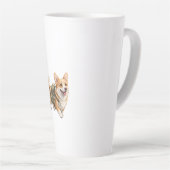 Corgi Wandelavontuur Aquarel Latte Mok (Rechterhoek)