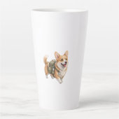 Corgi Wandelavontuur Aquarel Latte Mok (Voorkant)