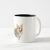 Corgi Wandelavontuur Aquarel Mok (Voorkant rechts)