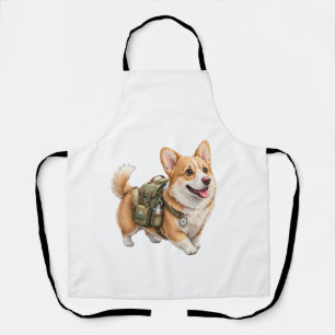 Corgi Wandelavontuur Aquarel Schort