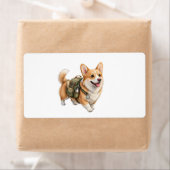 Corgi Wandelavontuur Aquarel Verzendlabel (Insitu)
