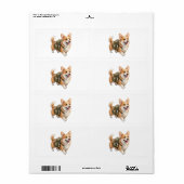 Corgi Wandelavontuur Aquarel Verzendlabel (Full Sheet)