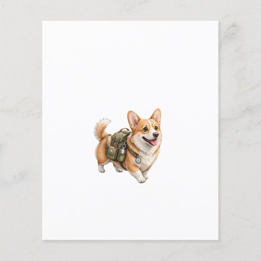 Corgi Wandelavontuur Watercolor Flyer (Voorkant)