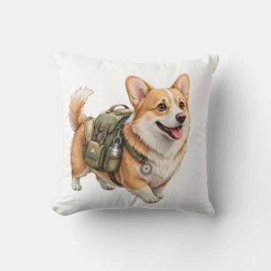 Corgi Wandelavontuur Watercolor Kussensloop Kussen