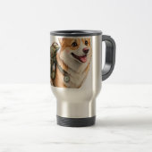 Corgi Wandelavontuur Waterverf Reisbeker (Voorkant rechts)