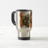 Corgi Wandelavontuur Waterverf Reisbeker (Voorkant links)