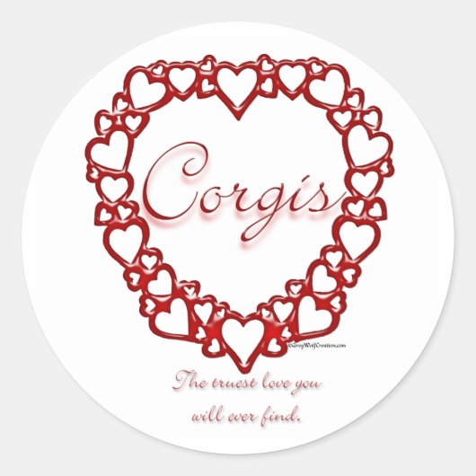 Corgi Ware Liefde - Sticker (Voorkant)