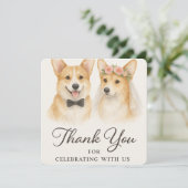 Corgi Watercolor Trouw Dank je wel (Staand voorkant)