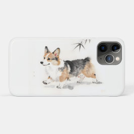 Corgi Watercolor – Whimsicale Japanse Inkt Honden  Case-Mate iPhone Case