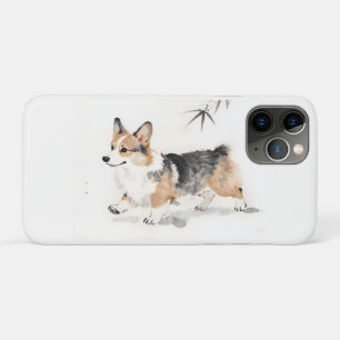 Corgi Watercolor – Whimsicale Japanse Inkt Honden Case-Mate iPhone Case
