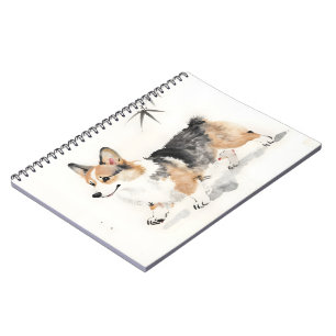 Corgi Watercolor – Whimsicale Japanse Inkt Honden Notitieboek