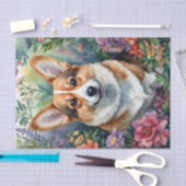 Corgi Waterverf Bloemenkunst Tissuepapier (Craft)