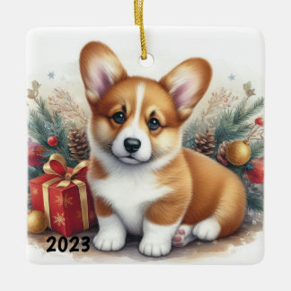 Corgi Waterverf Ornament Aanpassing Beschikbaar
