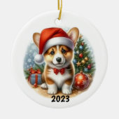 Corgi Waterverf Ornament Aanpassing Beschikbaar (Voorkant)